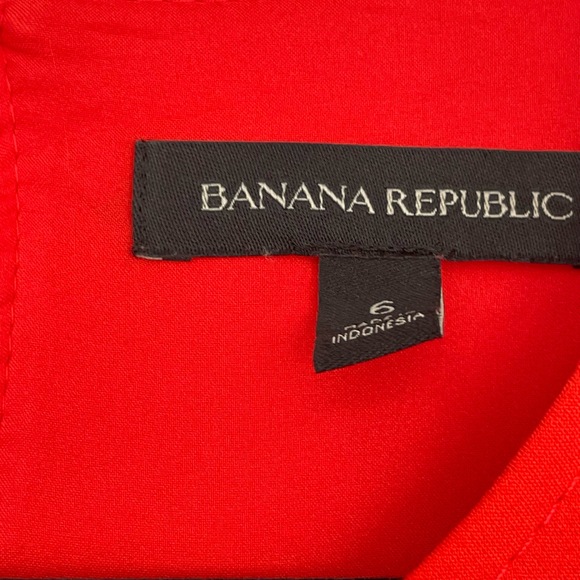 Banana Republic Womens Sleeveless A-Line Scoop Neck Red/Orange Dress Size 6 - Picture 7 of 9